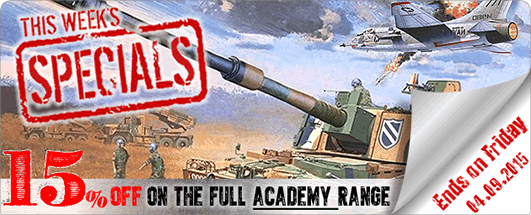 Weekly Specials: 15% on all our in-stock Academy model kits